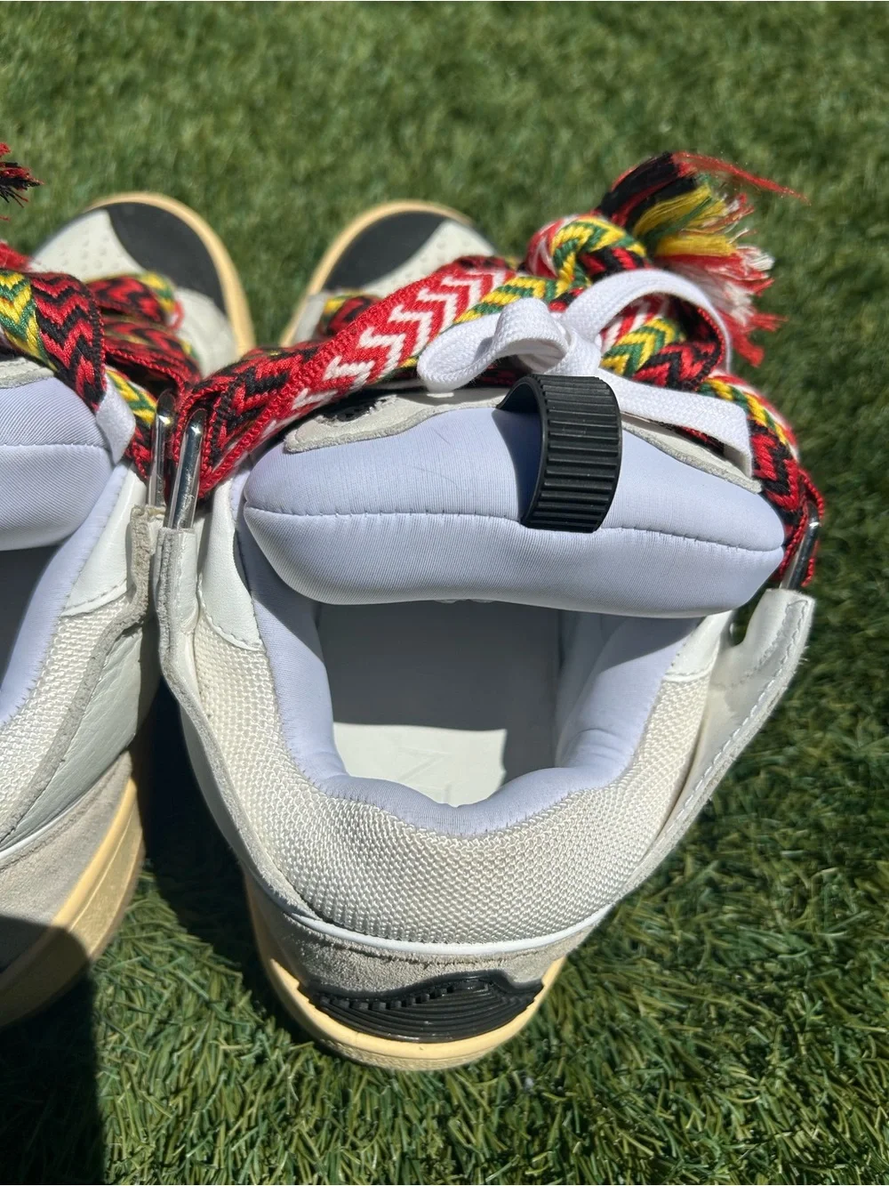 Lanvin White Sneakers with Multicolor Red Accent Laces